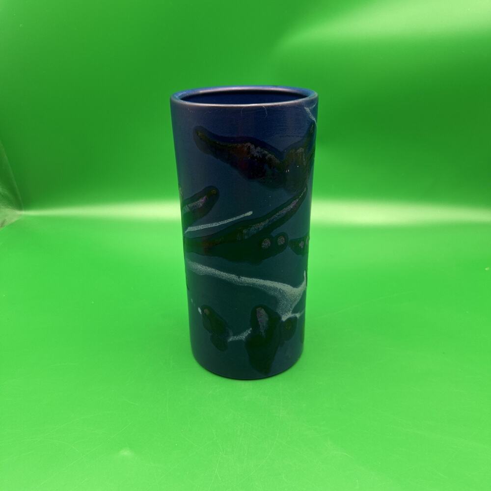 Knabstrup Ceramic Pottery Vase Blue Purple Richard Manz Marina Denmark 1303/816